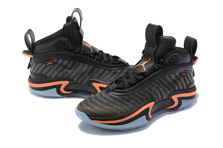 Air Jordan 36 Black Orange Ice Sole Shoes - Click Image to Close